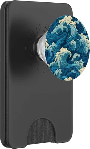 Vista 7 de Arte acuático Olas del Mar Arte Estético Océano PopSockets PopGrip Estándar