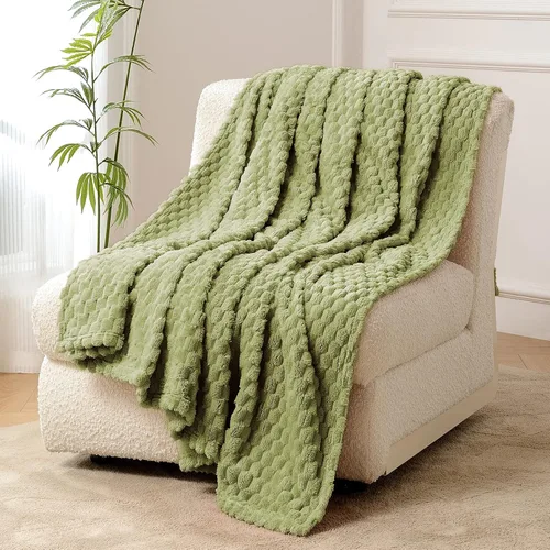 Vista 18 de FY FIBER HOUSE Manta de Vellón para Sofá 300GMS Súper Suave de Felpa Difusa Mantas y Cobijas para Sofá Cama Oficina, 40x50 Pulgadas, Beige