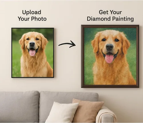 Vista 3 de Maydear Kits de pintura de diamantes personalizados para adultos – Foto personalizada para arte de diamantes, taladro completo 5D DIY Diamond Dotz