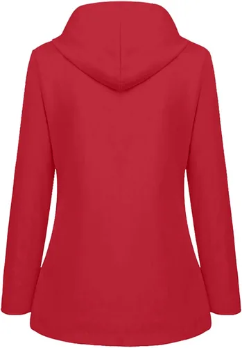 Vista 2 de Womens Rain Coats Long Sleeve Hooded Waterproof Jacket