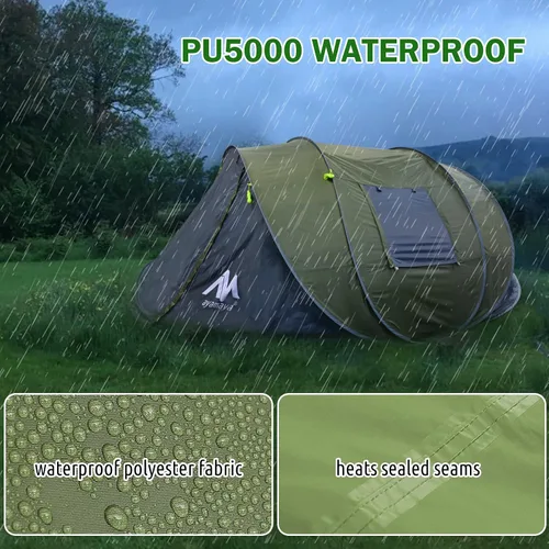 Vista 7 de AYAMAYA Waterproof 6 Person Easy Pop Up Tents for Camping with Vestibule