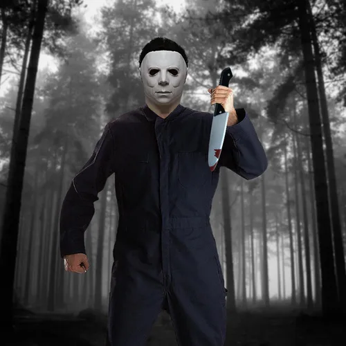 Vista 7 de Halloween Horror Mask for Adults Men With Classic Knife Props Halloween Scary Mask for Cosplay