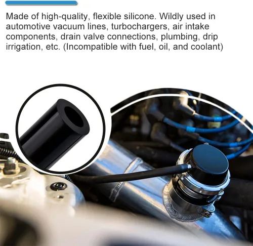 Vista 2 de 6mm 1/4" Manguera de vacío de silicona de línea de tubo flexible 275 PSI presión máxima 10 pies para líneas de vacío automotriz, turbocompresores