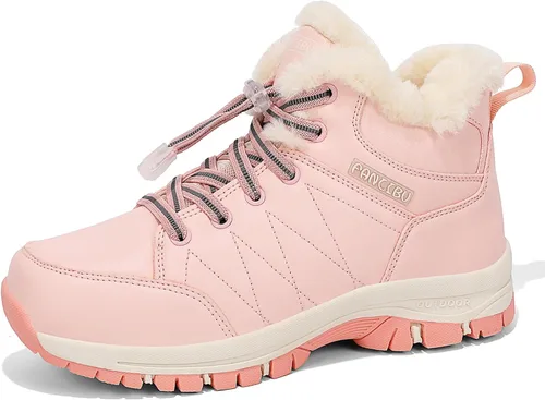 Vista 5 de Botas de nieve de invierno para mujer, botas de invierno para exteriores, cálidas, impermeables, botines para caminar y antideslizantes