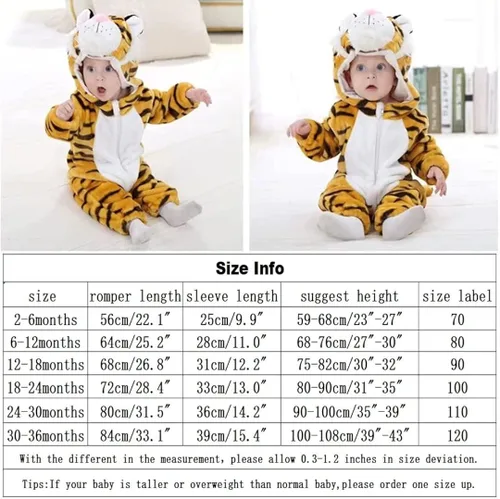 Vista 7 de Disfraces de animales para bebé, unisex, mameluco para Halloween
