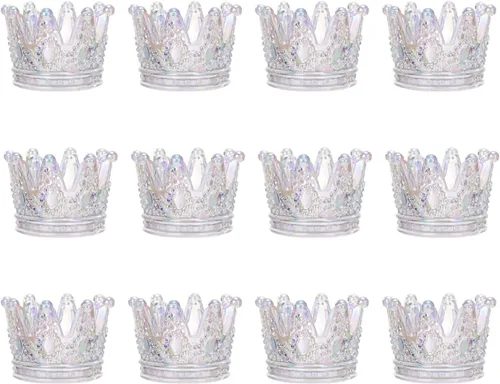 Vista 11 de GOLDEAL 6 portavelas de cristal con corona de ámbar, candelabros votivos a granel, candelabros para bodas, fiestas, cenas, decoración de mesa