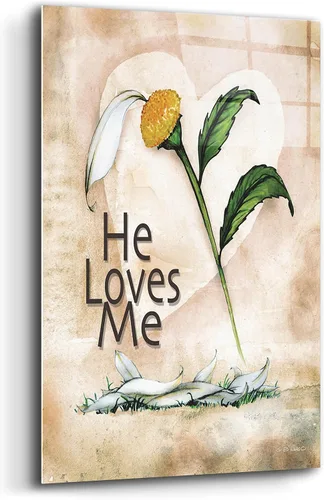 Vista 2 de Epic Art "He Loves Me" de Ed Wargo, arte de pared de vidrio acrílico, 12.0 x 15.9 in