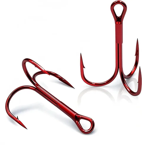Vista 8 de FishTrip 25Pcs Treble Hooks, Replacement Hook for Fishing Lures 1 alambre fino