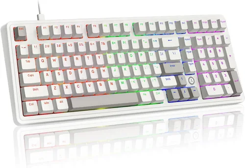 Vista 12 de AK980 Teclado Mecánico Completo de 97 Teclas Tri-Mode, Montado con Junta, Intercambiable en Caliente, Pantalla Inteligente TFT de 1.14”, Bluetooth