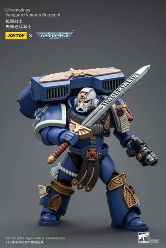 Vista 3 de Warhammer 40K: Ultramarines Vanguard Veteran Sergeant Figura de acción a escala 1:18
