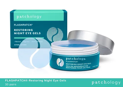 Vista 8 de Patchology Geles restauradores para ojos nocturnos, parches debajo de los ojos para ojeras y cuidado de ojos hinchados, máscaras antienvejecimiento