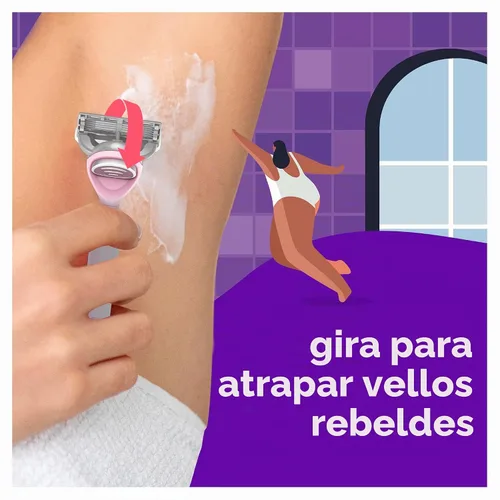 Vista 6 de joy Lubrastrip - Recambios de cuchilla de afeitar para mujer, 12 unidades, morado, para ayudar a evitar la irritación de la piel