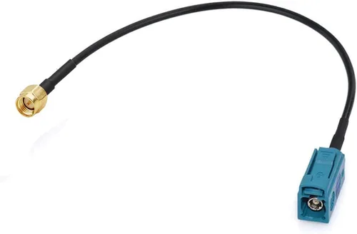 Vista 4 de Cable adaptador de antena GPS para vehículo SMA macho a Fakra C hembra azul cable coaxial coleta 5.9 in 6 pulgadas