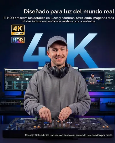 Vista 2 de EMEET PIXY - Cámara de transmisión inalámbrica 4K de doble lente AI