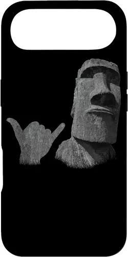 Vista 27 de Funny Easter Island Rapa NUI Moai Statue Surfer Shaka Sign Case for iPhone 16