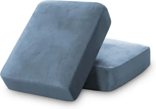 Vista 31 de PrinceDeco Fundas de cojín para sofá, funda elástica y lavable, funda de cojín ajustable de tela de terciopelo antideslizante, protector de muebles