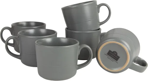 Vista 32 de Double Line - Taza de 3.75 pulgadas/12 onzas, juego de 6, azul cobalto