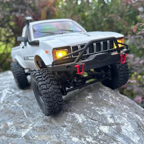 Vista 8 de HLSFWDRIVE Camiones RC WPL C24-1, RC Rock Crawler, RC Truck 4x4, Escala 1/16, RC Crawler Todo Terreno, Camioneta de Control Remoto 2.4G, Todo
