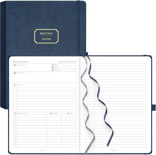 Vista 10 de EMSHOI Cuaderno de Reuniones para Trabajo con Pestañas Adhesivas - 240 Páginas, Planificador de Proyectos Tamaño A4, Organizador de Agenda/Actas