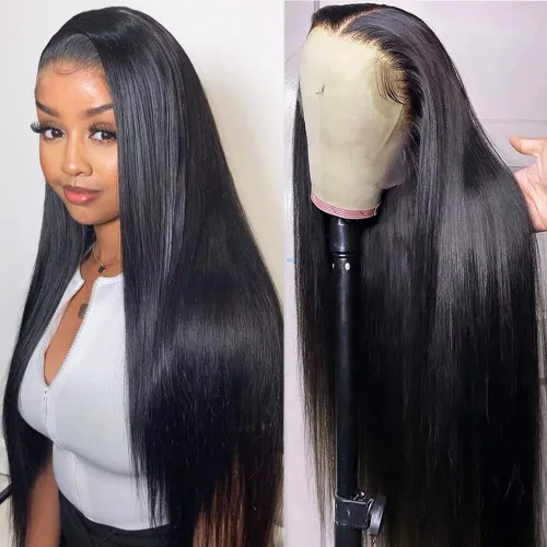 Vista 14 de Subella 12A Pelucas de encaje frontal HD de cabello humano con línea capilar prearrancada con cabello recién nacido, densidad de 180, 13x5, cabello