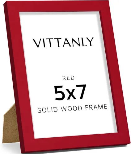 Vista 241 de Vittanly - Marco de fotos de 4 x 6 pulgadas de madera maciza con plexiglás, incluye paspartú de 3,5 x 5, para colgar en la pared o poner sobre una