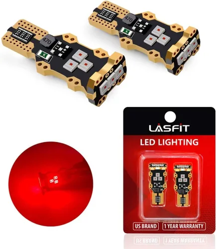 Vista 14 de LASFIT Bombilla LED de 194 color rojo 168 T10 192 2825 W5W Canbus sin errores, sin polaridad, 400 lúmenes, extremadamente brillante para luz