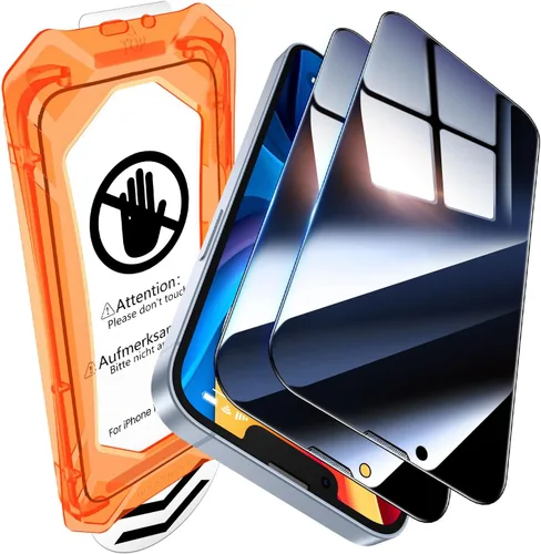 Vista 15 de UniqueMe - Protector de pantalla con filtro de privacidad para iPhone 12 Pro Max - [Resistente a roturas de grado militar y dureza 9H+] Protector