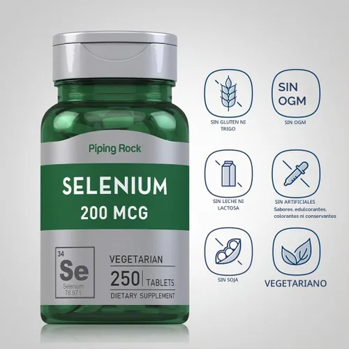 Vista 3 de Piping Rock Tabletas de selenio de 200 mcg 250