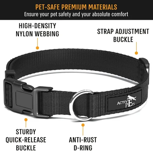 Vista 3 de Active Pets Collar de liberación rápida para perros pequeños y grandes, collar de seguridad ajustable con hebilla segura, comodidad transpirable