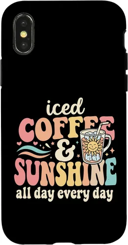 Vista 5 de Iced Coffee and Sunshine Funny Summer Case for iPhone 17