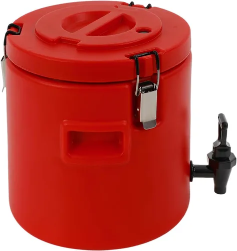 Vista 6 de Dispensador de bebidas aislado, de acero inoxidable, térmico para café frío y caliente, agua, dispensador de bebidas con grifo para hielo, fiesta