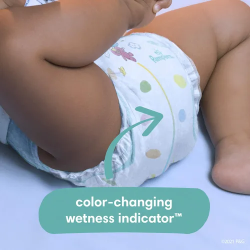 Vista 6 de PAMPERS - Pañales desechables Baby Dry talla 5 por 164 unidades; suministro para un mes que incluye 6 paquetes con tapa de toallitas para bebé por