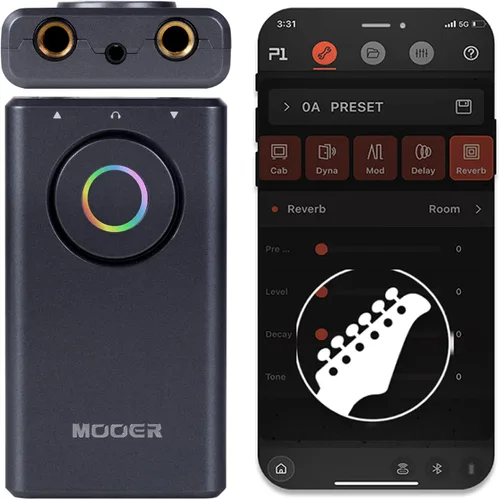 Vista 11 de MOOER Amplificador de auriculares con procesador multiefectos M1, pedales de guitarra bajo con 128 modelos de efectos de guitarra, 21 modelos