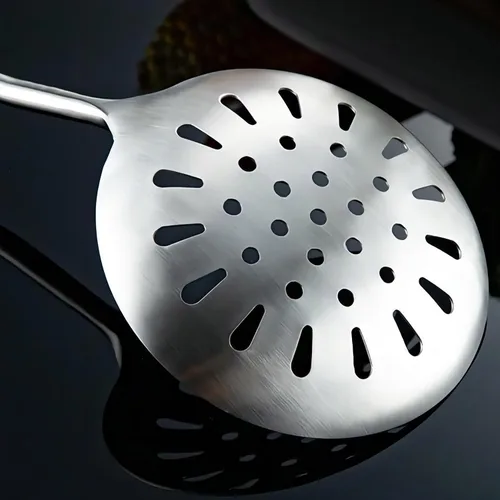 Vista 4 de GREATLINK Cucharón para colar, cucharas ranuradas para cocinar y freír, utensilios de cocina duraderos de acero inoxidable 304, cuchara coladora