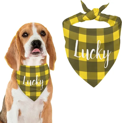 Vista 21 de Bandana personalizada para perro con nombre de poliéster, bandana personalizada para perro, triángulo, bufanda personalizada para mascotas