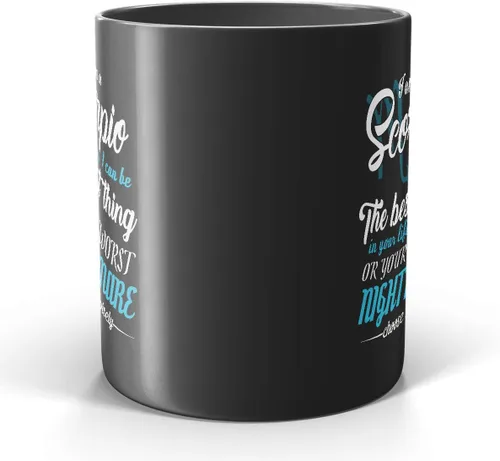 Vista 3 de Taza de Scorpio Best Thing Or Worst Nightmare – 11 oz de café negro, taza de té, horóscopo del zodiaco