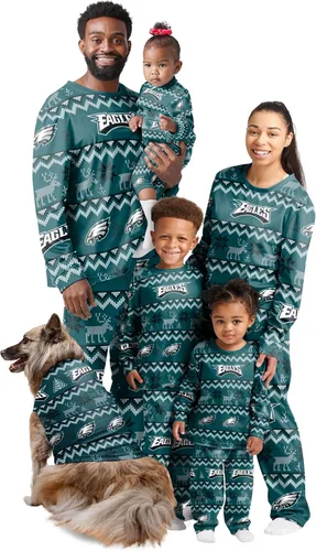 Vista 13 de FOCO NFL womens Nfl Team Ugly Pattern Matching Set Family Holiday Pajamas