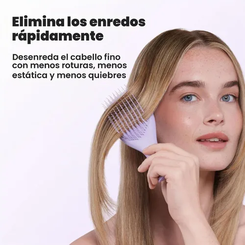 Vista 7 de Tangle Teezer, The Ultimate Detangler Fine & Fragile, Hipnótico Heather Patented two-tier, soft-flex teeth detangles & reduces breakage on wet or