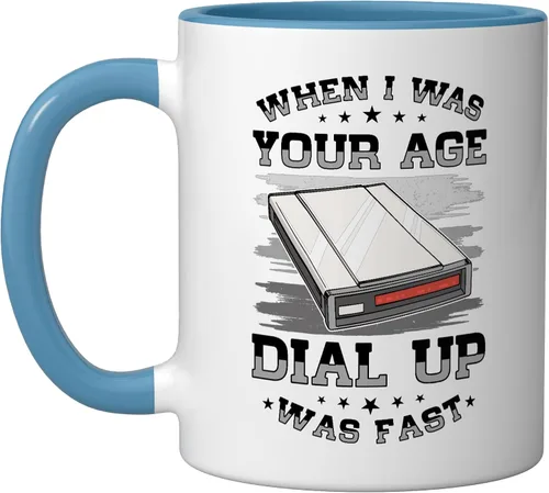 Vista 6 de 90s Nostalgia Retro 90s Dial Up Internet Vintage Ceramic Mug, Black/White