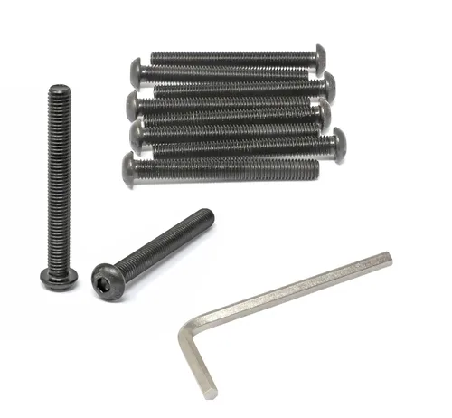 Vista 53 de iexcell 100 piezas de rosca M2.0.197 x 0.157 in paso de 0.018 in de acero aleado 10.9 grado hexagonal cabeza botón cabeza tornillo tornillo kit