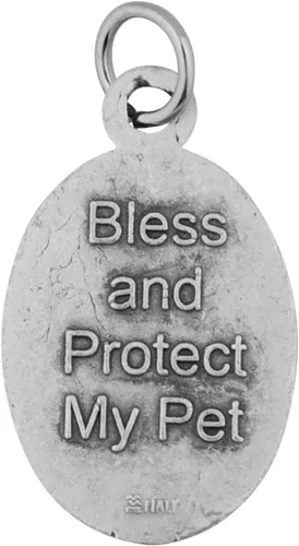 Vista 2 de Venerare Medalla tradicional católica de San Francisco (medalla de mascota de San Francisco, óvalo), Metal