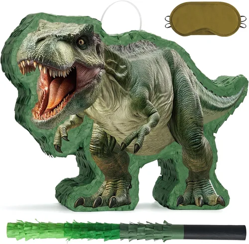 Vista 83 de Piñata de dinosaurio - Suministros de fiesta de cumpleaños de dinosaurios