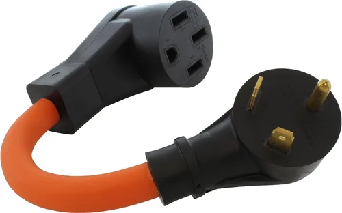 Vista 24 de AC WORKS Generador a adaptador RV de 30 amperios (L5-20 20A 3 clavijas de bloqueo compacto) Amarillo