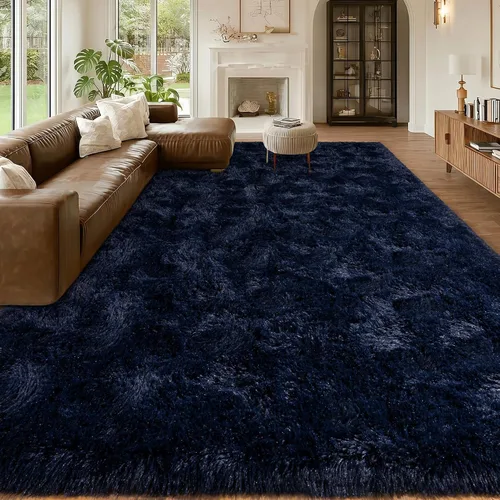 Vista 64 de Mugorn - Alfombras suaves y esponjosas de 2 x 3 pies para el hogar, alfombra pequeña con 4 mallas antideslizantes, color negro, 2 x 3 pies
