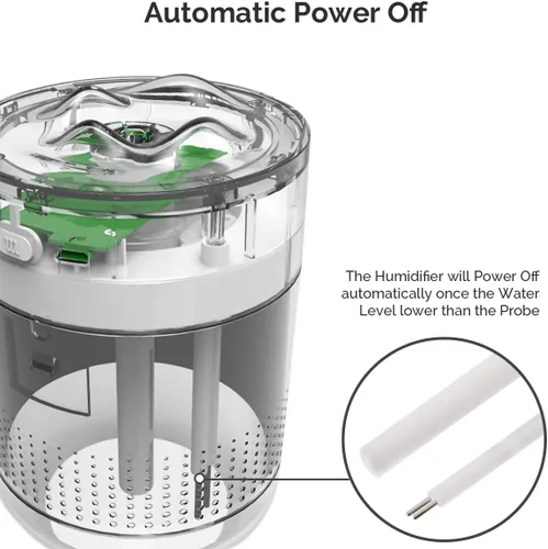 Vista 6 de Mini humidificador portátil de niebla fría, humidificador de escritorio personal USB de 16.9 fl oz para dormitorio de bebé, viajes, oficina, hogar
