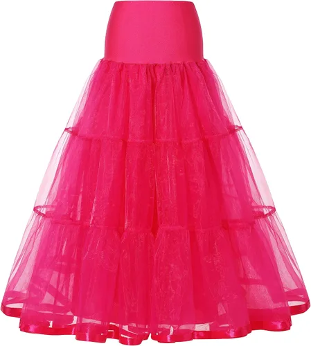 Vista 13 de Enaguas largas hasta el tobillo para mujer, tallas grandes, para boda, falda de crinolina para baile de graduación, vestido de novia de noche