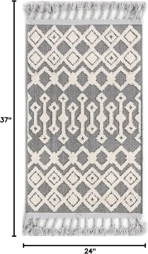 Vista 2 de Unique Loom Arlo Collection Alfombra de área - Lenny (rectangular 2' 0" x 3' 0", carbón/marfil)