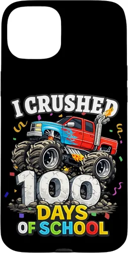 Vista 9 de I Crushed 100 Days of School - Monster Truck 100th Day Boys Case for iPhone 16