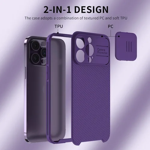 Vista 7 de MagSafe, funda compatible con iPhone 14 Pro Max, funda para iPhone 14 Pro Max con cubierta para lente deslizante, funda magnética delgada