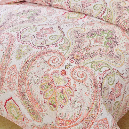 Vista 116 de ABREEZE Juego de funda de edredón tamaño individual con cierre de botón, 100% algodón egipcio, juego de ropa de cama floral de granja, color rosa, 3